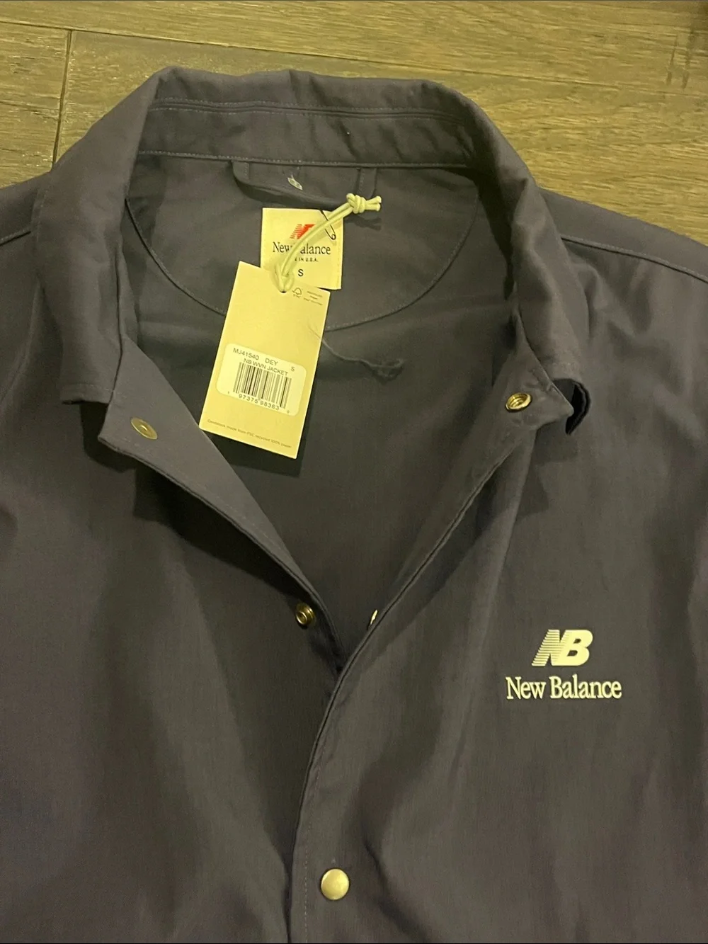 New Balance Made in USA Woven Nylon Shirt Jacket new Mens Size Small